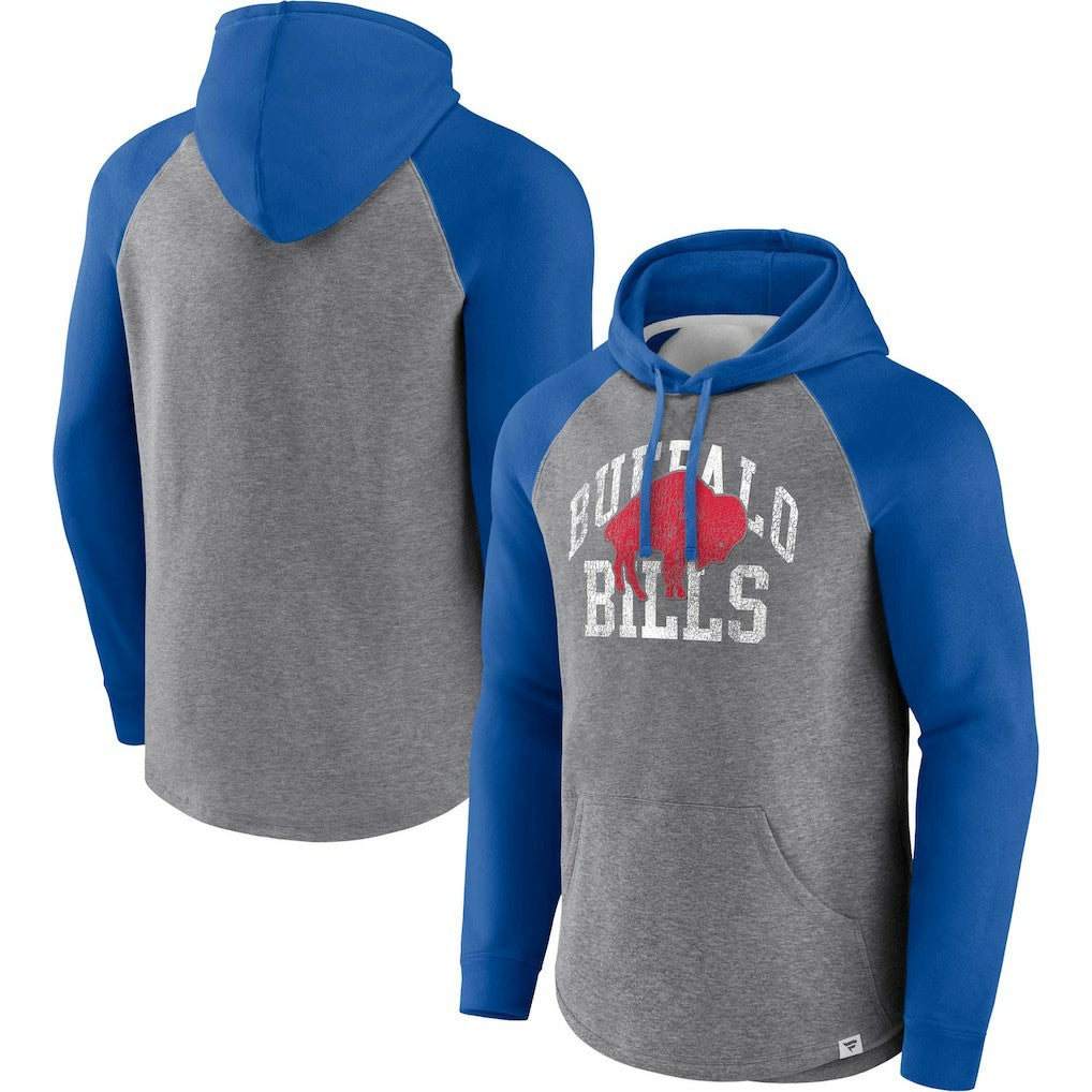 Buffalo Bills Favorite Arch Raglan Pullover Hoodie Heather Gray | Fanatics