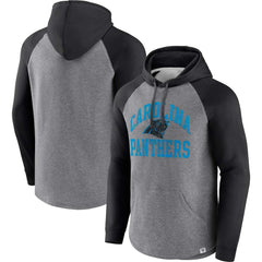 Carolina Panthers Favorite Arch Raglan Pullover Hoodie Heather Gray | Fanatics