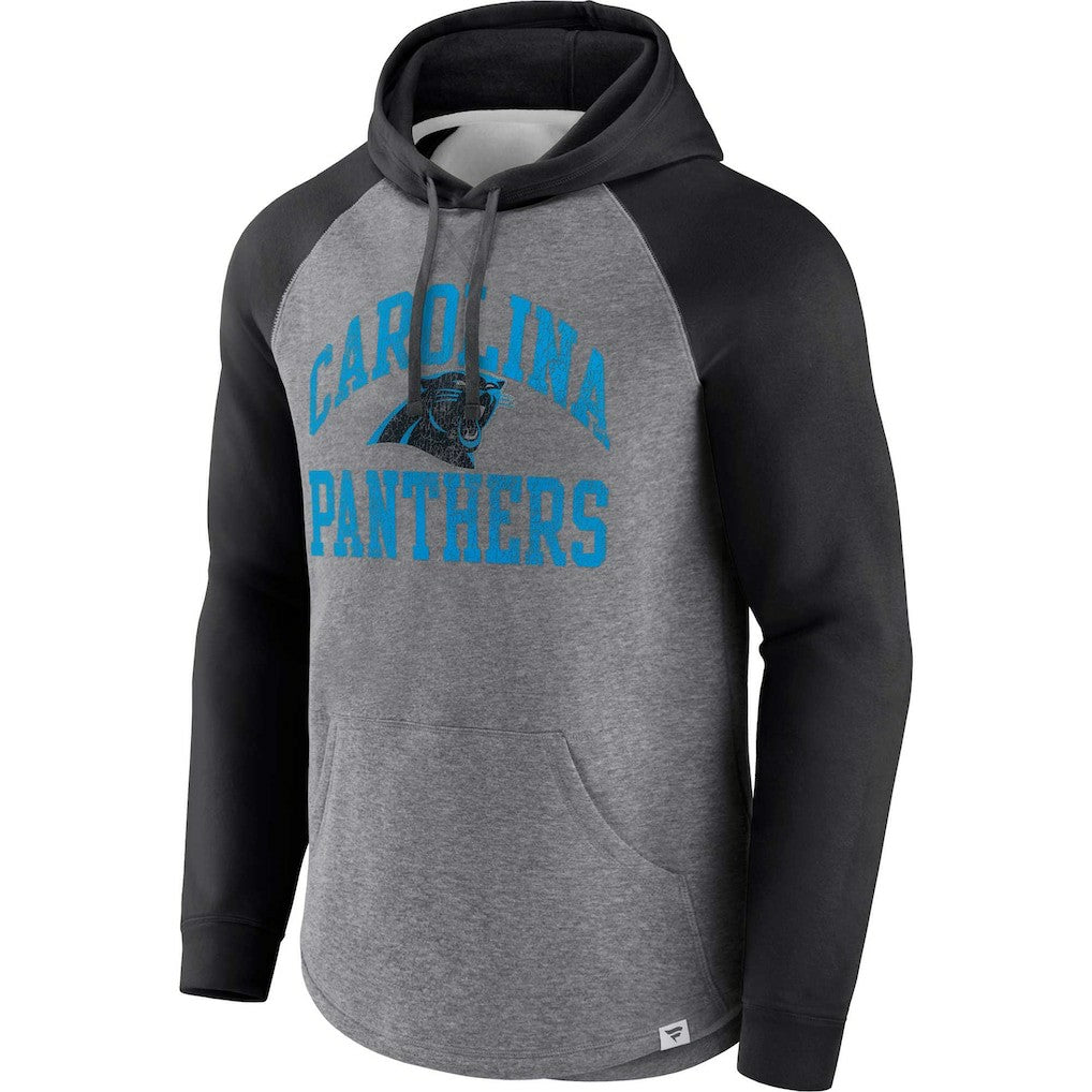 Carolina Panthers Favorite Arch Raglan Pullover Hoodie Heather Gray | Fanatics