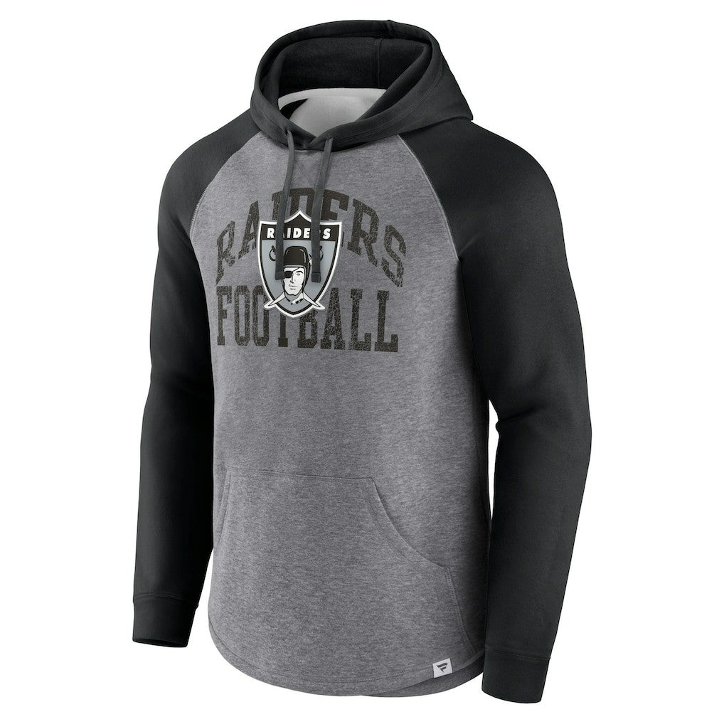 Las Vegas Raiders Favorite Arch Raglan Pullover Hoodie Heather Gray | Fanatics