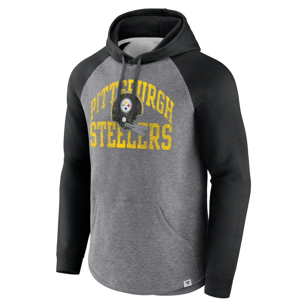 Pittsburgh Steelers Favorite Arch Raglan Pullover Hoodie Heather Gray | Fanatics