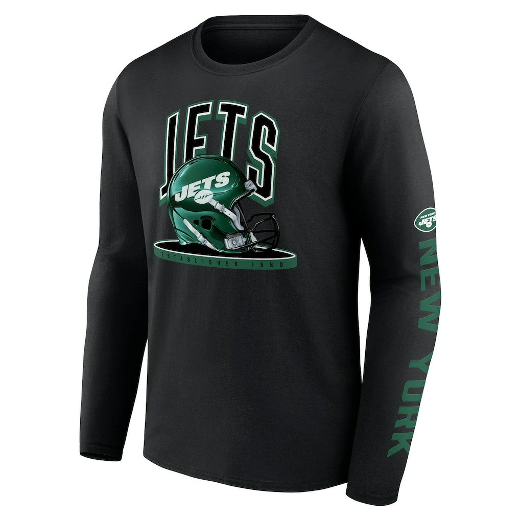 New York Jets Helmet Platform Long Sleeve T-Shirt Black | Fanatics