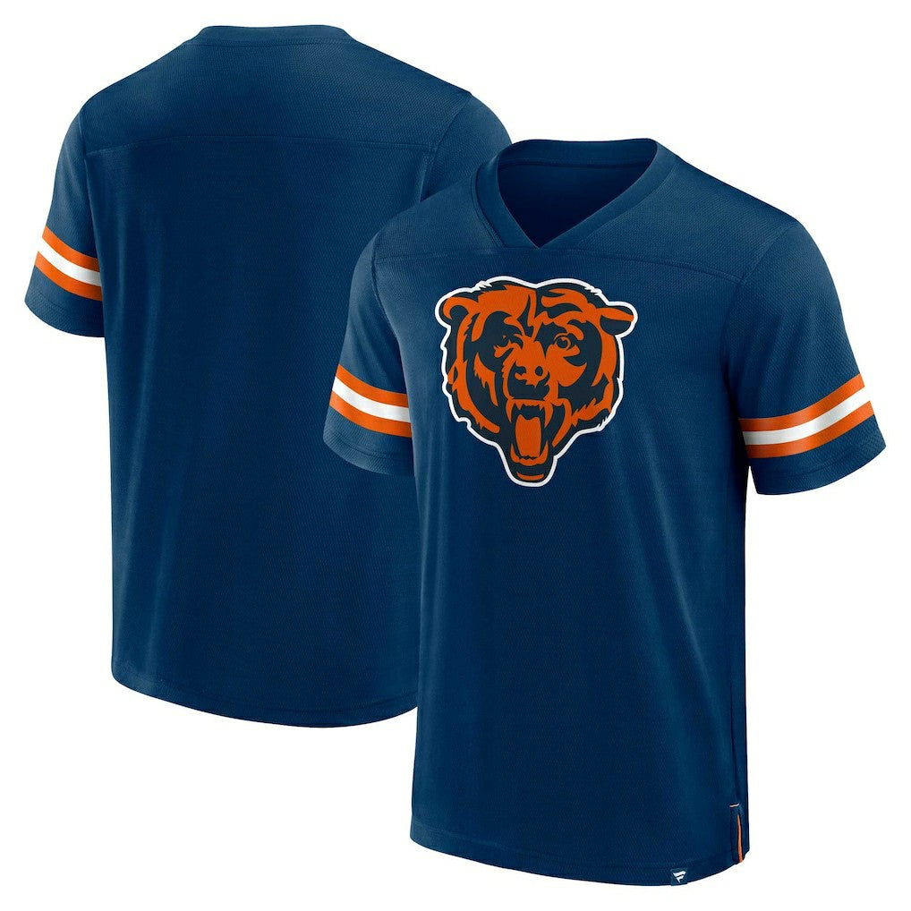 Chicago Bears Jersey Tackle V-Neck T-Shirt Navy | Fanatics