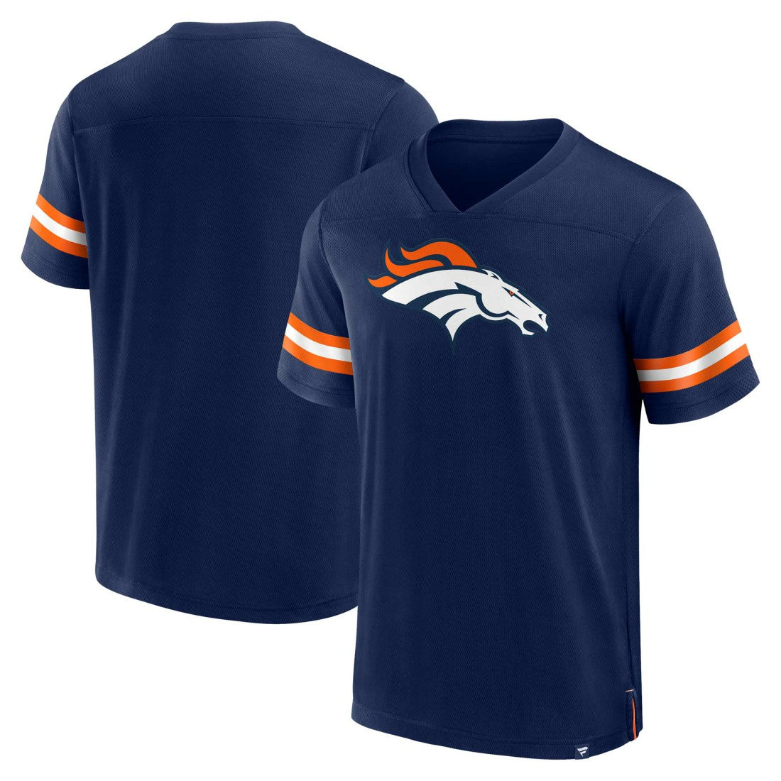 Denver Broncos Jersey Tackle V-Neck T-Shirt Navy | Fanatics