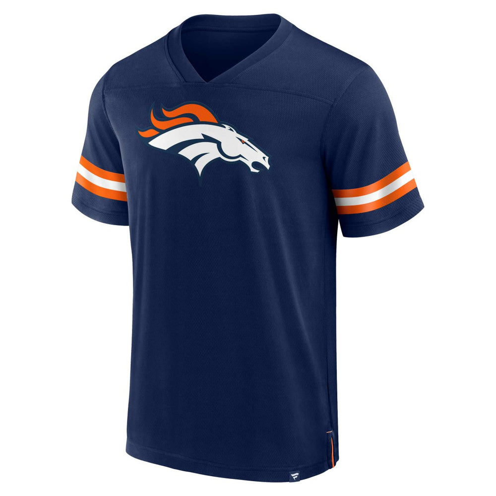 Denver Broncos Jersey Tackle V-Neck T-Shirt Navy | Fanatics