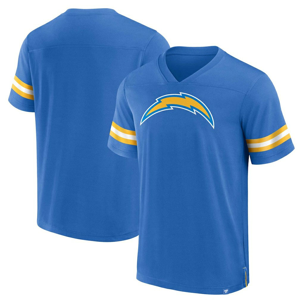 Los Angeles Chargers Jersey Tackle V-Neck T-Shirt Powder Blue | Fanatics