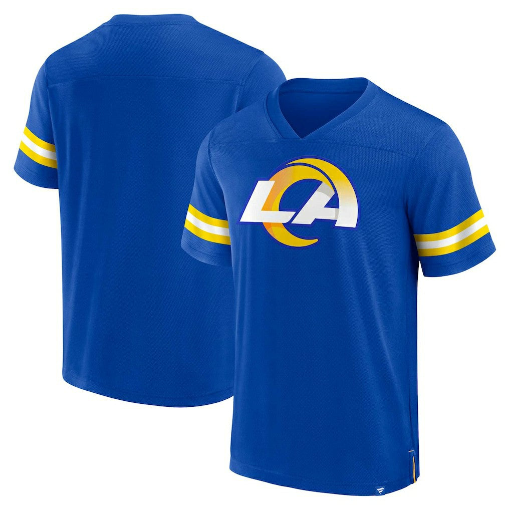 Los Angeles Rams Jersey Tackle V-Neck T-Shirt Royal | Fanatics