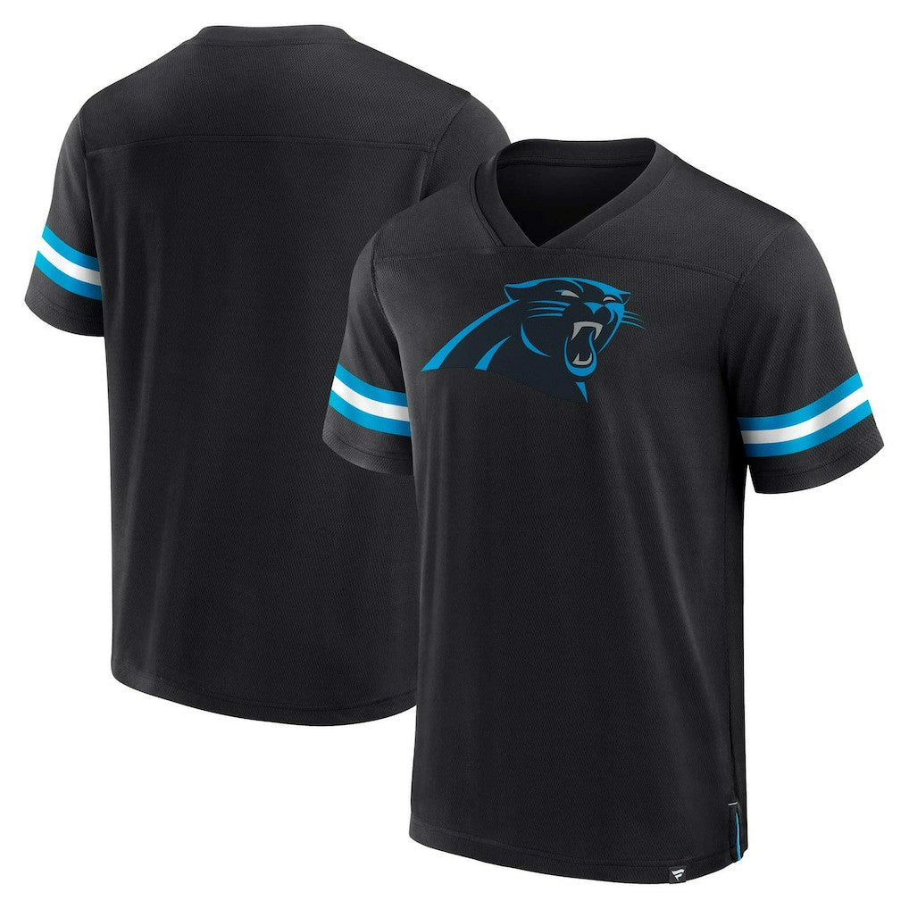 Carolina Panthers Jersey Tackle V-Neck T-Shirt Black | Fanatics