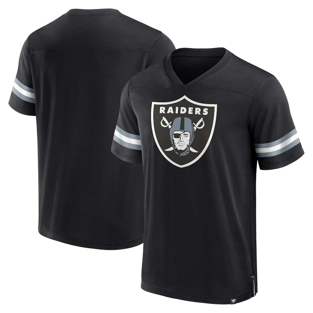 Las Vegas Raiders Jersey Tackle V-Neck T-Shirt Black | Fanatics