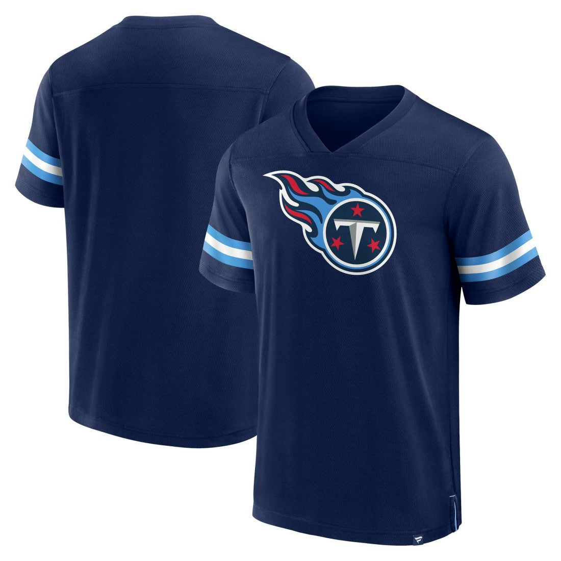 Tennessee Titans Jersey Tackle V-Neck T-Shirt Navy | Fanatics