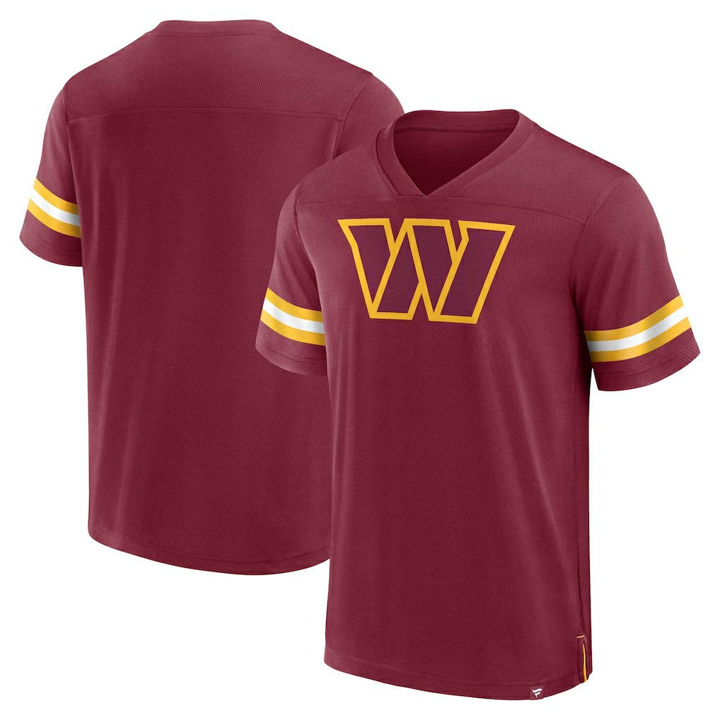 Washington Commanders Jersey Tackle V-Neck T-Shirt Burgundy | Fanatics