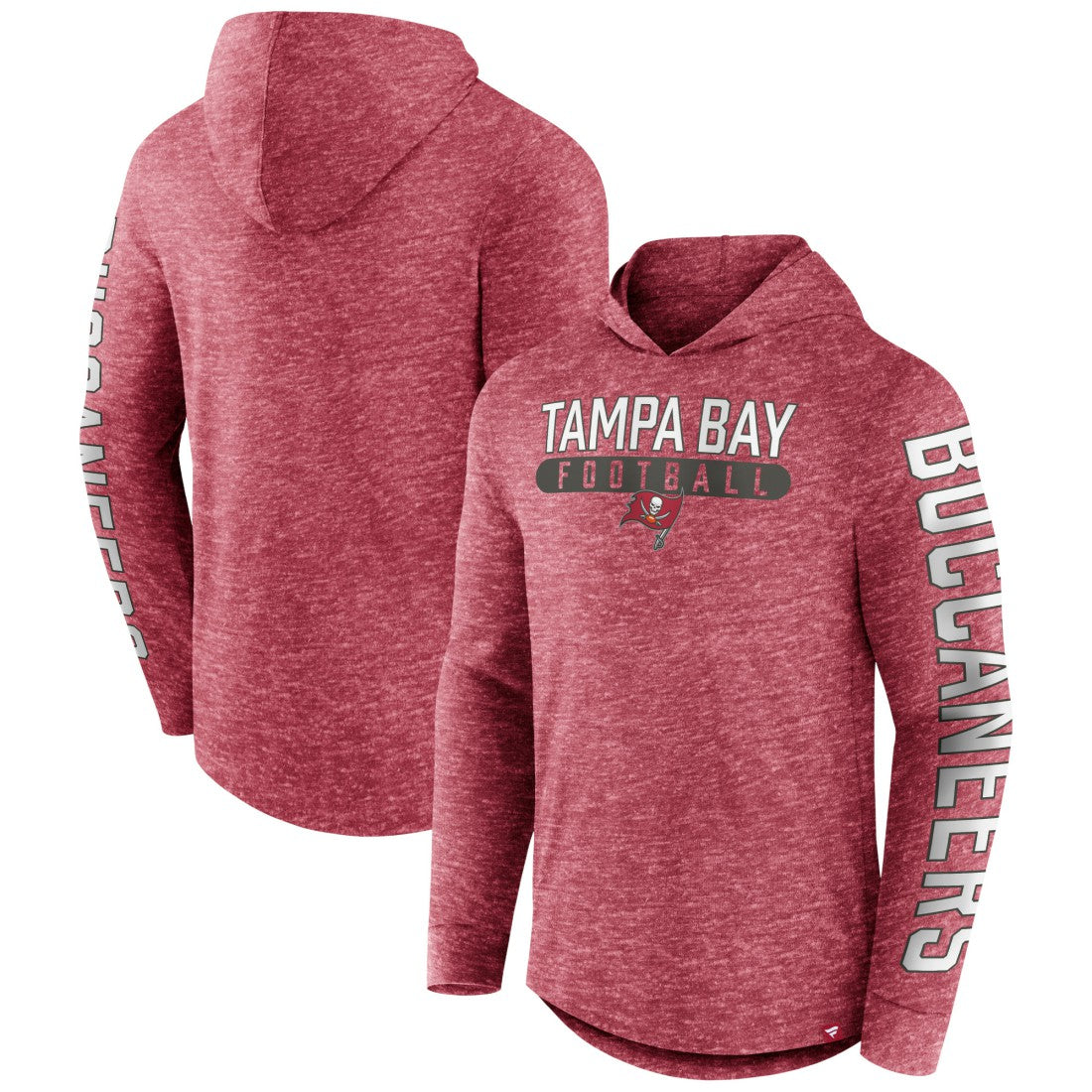 Tampa Bay Buccaneers Pill Stack Long Sleeve Hoodie T-Shirt Heather Red | Fanatics