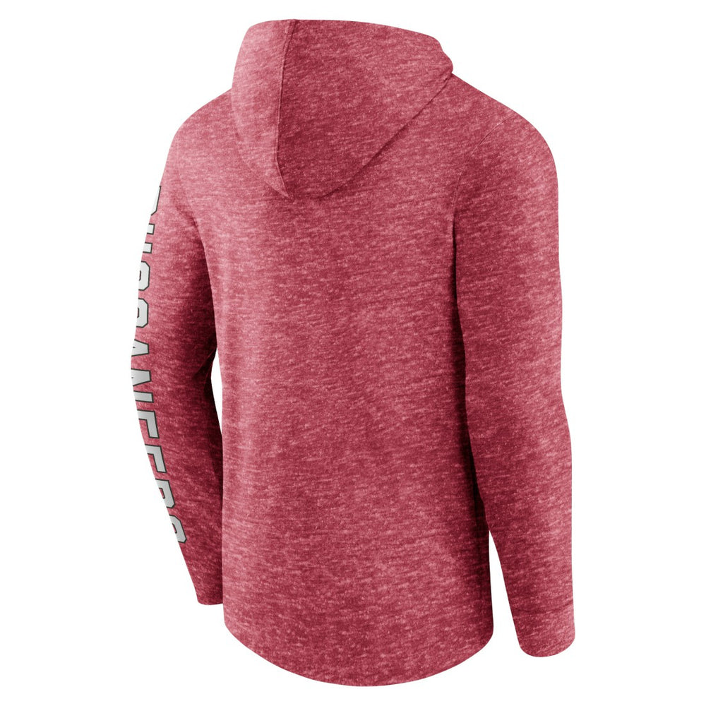 Tampa Bay Buccaneers Pill Stack Long Sleeve Hoodie T-Shirt Heather Red | Fanatics