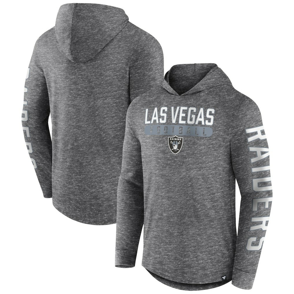 Las Vegas Raiders Pill Stack Long Sleeve Hoodie T-Shirt Heather Charcoal | Fanatics