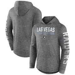Las Vegas Raiders Pill Stack Long Sleeve Hoodie T-Shirt Heather Charcoal | Fanatics