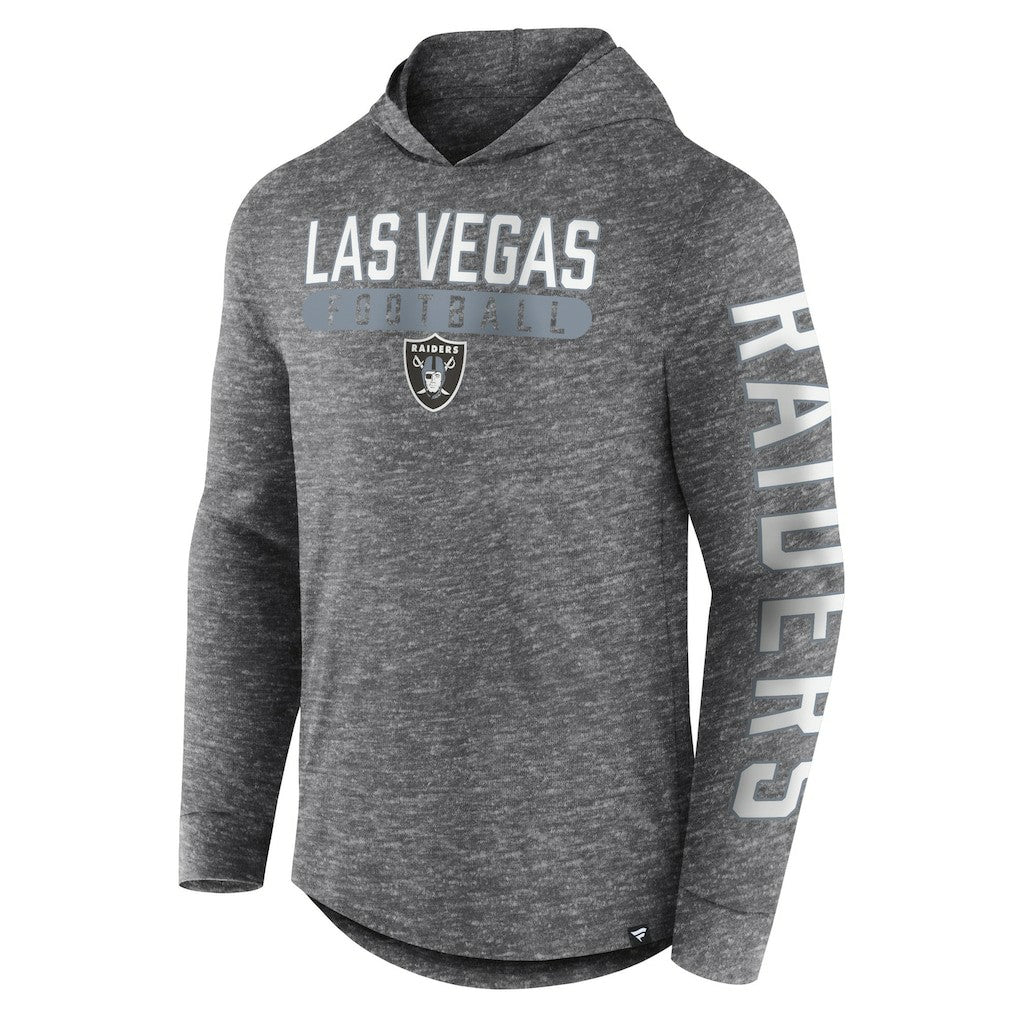 Las Vegas Raiders Pill Stack Long Sleeve Hoodie T-Shirt Heather Charcoal | Fanatics
