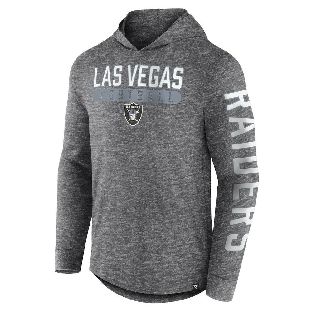Las Vegas Raiders Pill Stack Long Sleeve Hoodie T-Shirt Heather Charcoal | Fanatics