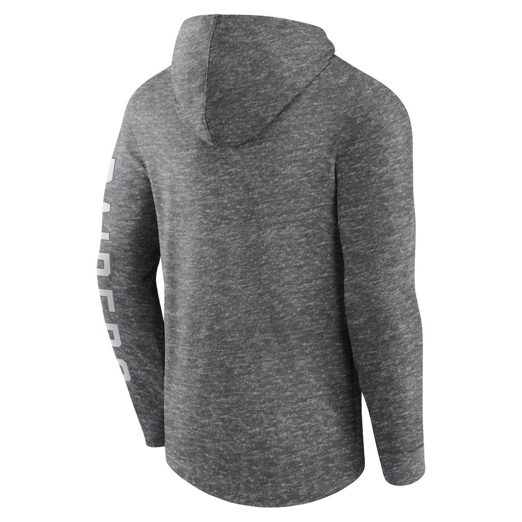 Las Vegas Raiders Pill Stack Long Sleeve Hoodie T-Shirt Heather Charcoal | Fanatics