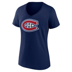 Montreal Canadiens Women's Team Logo V-Neck T-Shirt - Navy - NHL