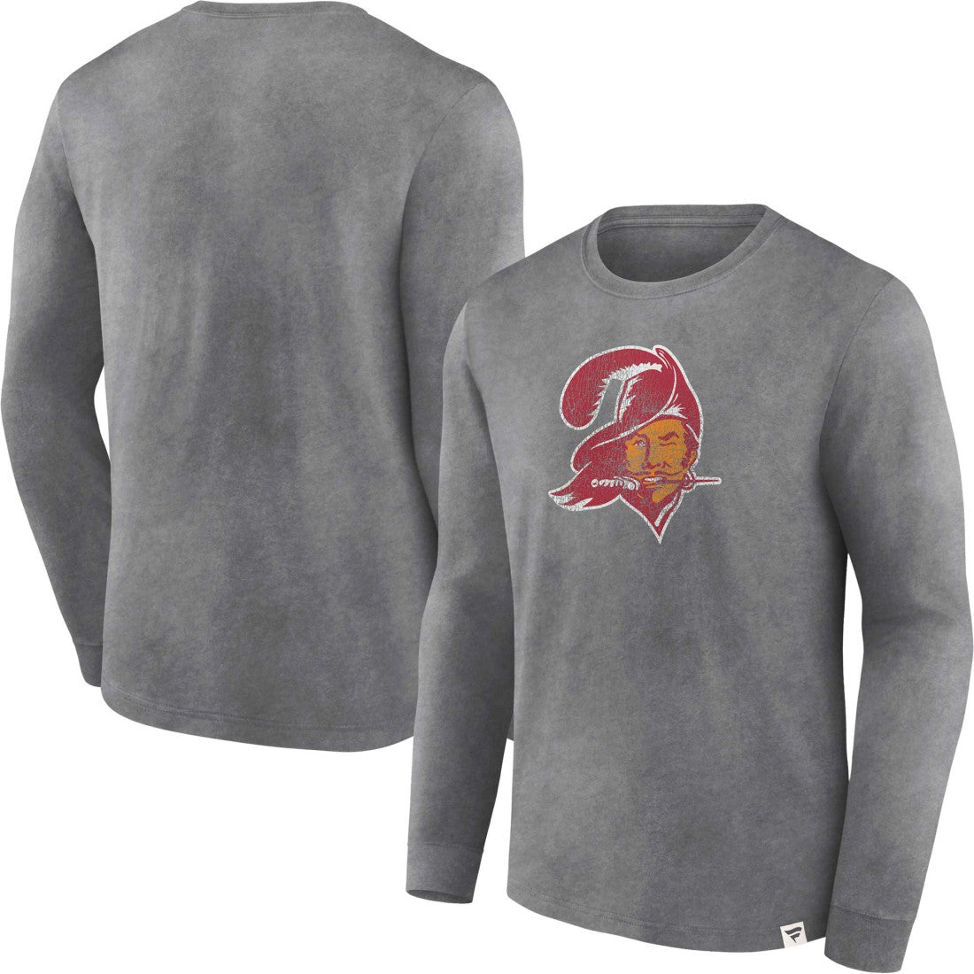 Tampa Bay Buccaneers Washed Primary Long Sleeve T-Shirt Heather Charcoal | Fanatics