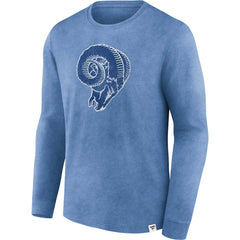 Los Angeles Rams Washed Primary Long Sleeve T-Shirt Heather Royal | Fanatics