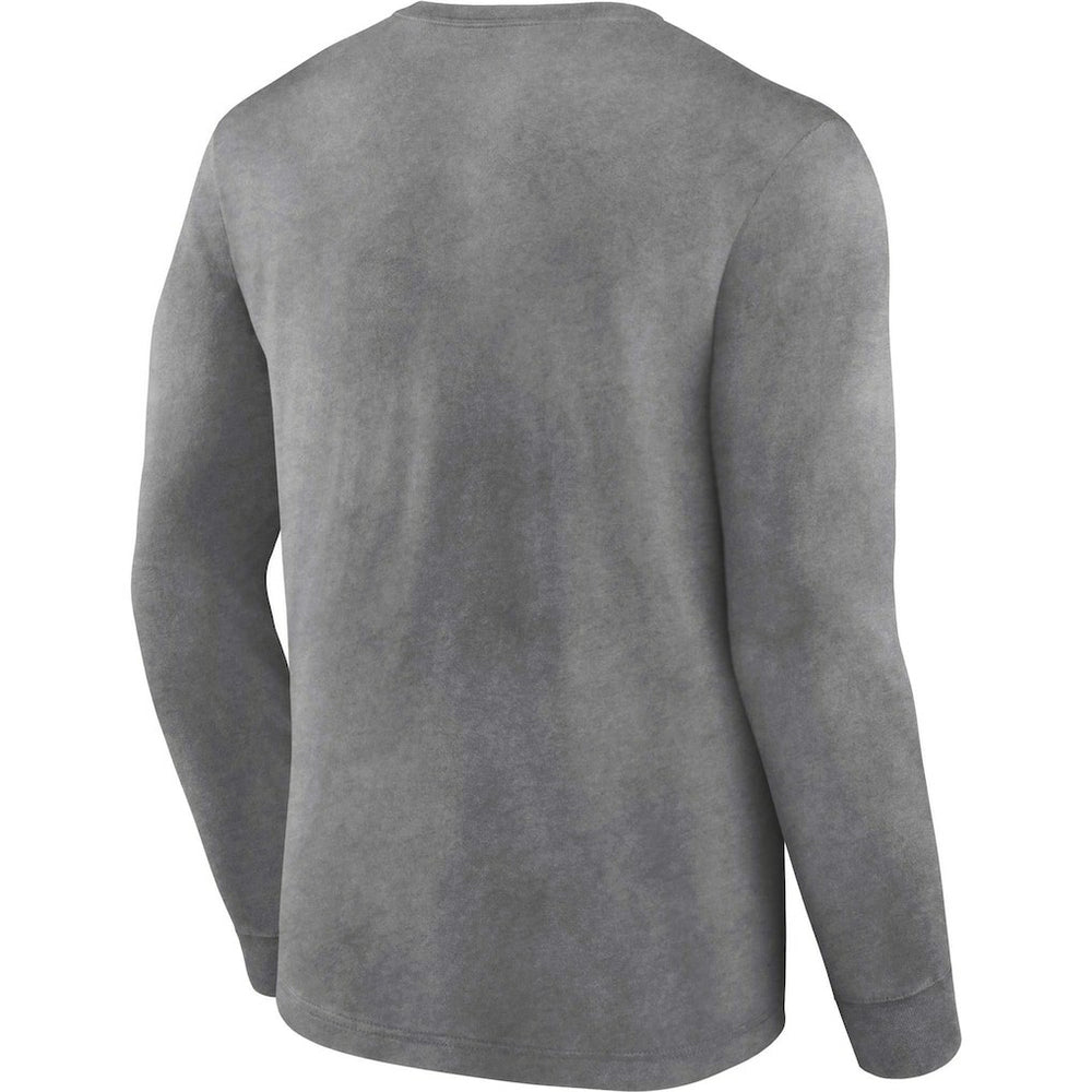 New Orleans Saints Washed Primary Long Sleeve T-Shirt Heather Charcoal | Fanatics