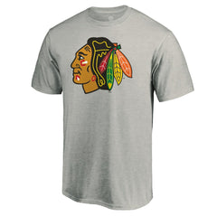 Chicago Blackhawks Logo T-Shirt - Heather Gray - NHL