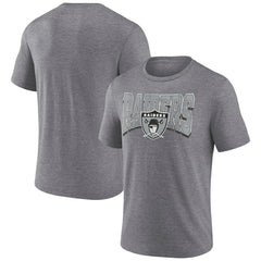 Las Vegas Raiders Warped Block Tri-Blend T-Shirt Heather Gray | Fanatics