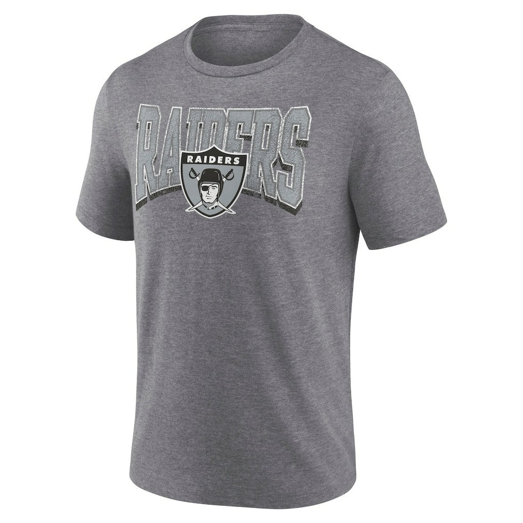 Las Vegas Raiders Warped Block Tri-Blend T-Shirt Heather Gray | Fanatics