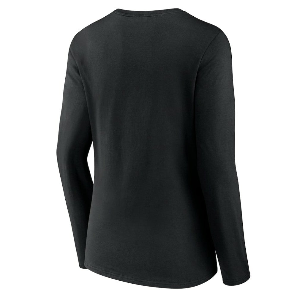 Ottawa Senators Women's Team Logo Long Sleeve V-Neck T-Shirt - Black - NHL
