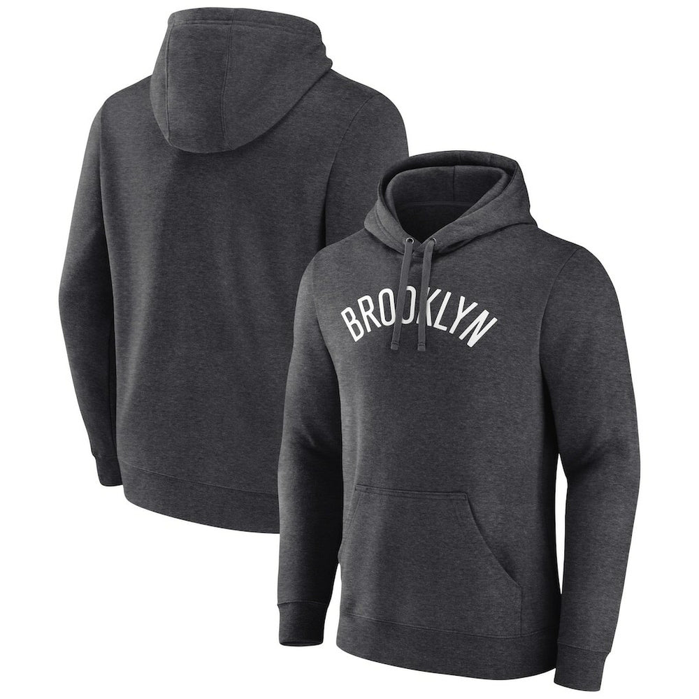 Brooklyn Nets Wordmark Alternate Pullover Hoodie Charcoal - NBA