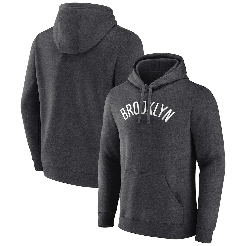 Brooklyn Nets Wordmark Alternate Pullover Hoodie Charcoal - NBA