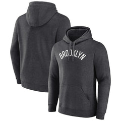 Brooklyn Nets Wordmark Alternate Pullover Hoodie Charcoal - NBA