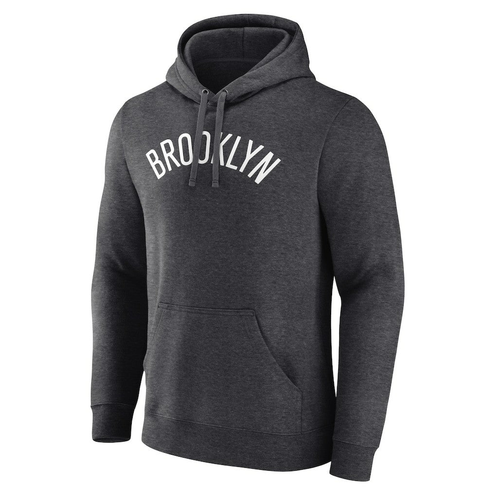 Brooklyn Nets Wordmark Alternate Pullover Hoodie Charcoal - NBA