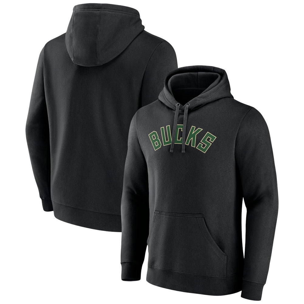 Milwaukee Bucks Wordmark Alternate Pullover Hoodie Black - NBA