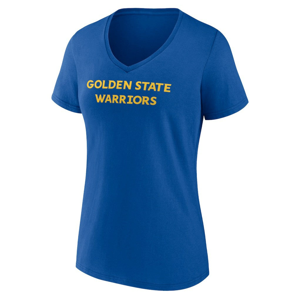 Golden State Warriors Women's Wordmark V-Neck T-Shirt Royal - NBA