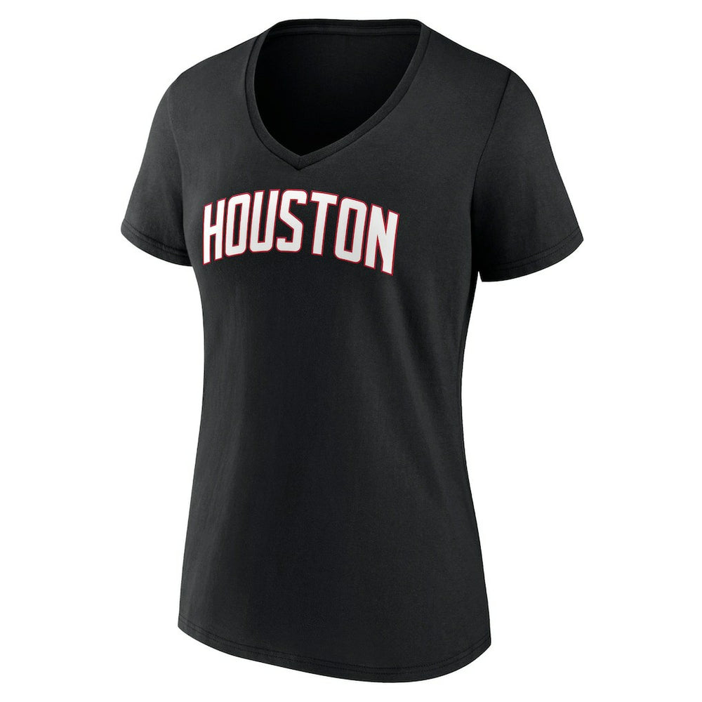 Houston Rockets Women's Wordmark V-Neck T-Shirt Black - NBA