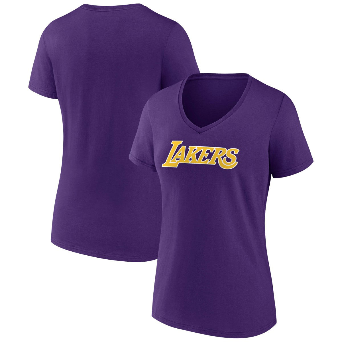 Los Angeles Lakers Women's Wordmark V-Neck T-Shirt Purple - NBA