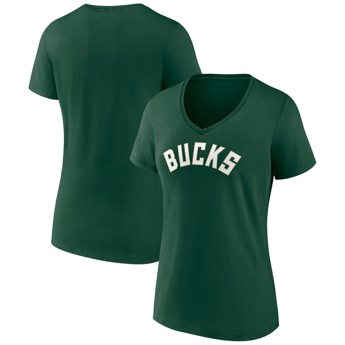Milwaukee Bucks Women's Wordmark V-Neck T-Shirt Green - NBA