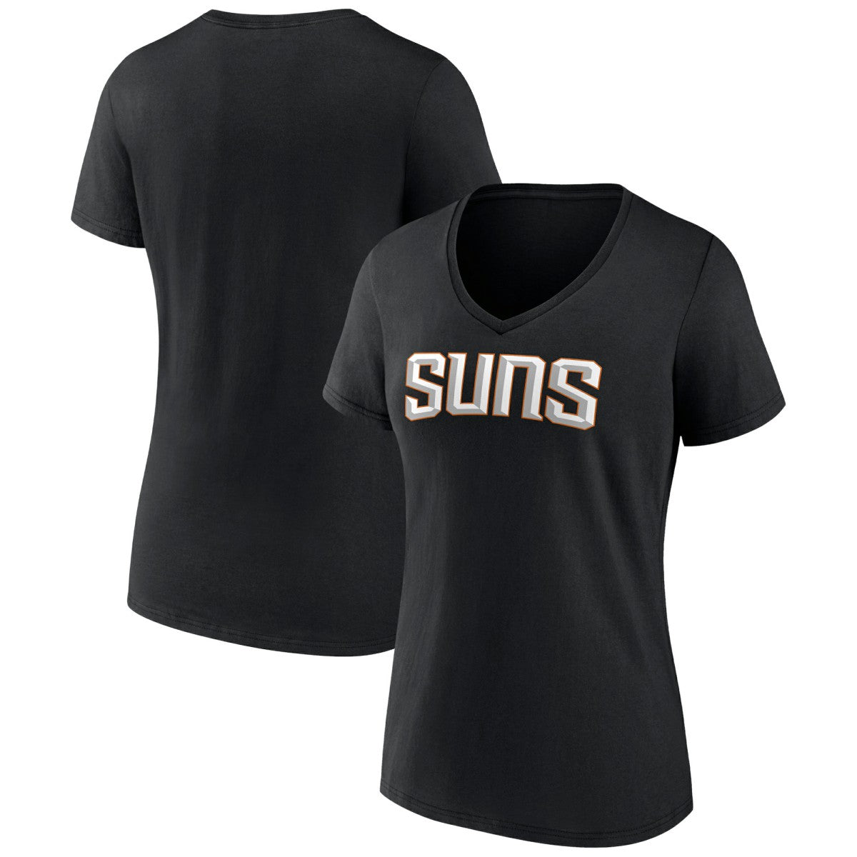 Phoenix Suns Women's Wordmark V-Neck T-Shirt Black - NBA