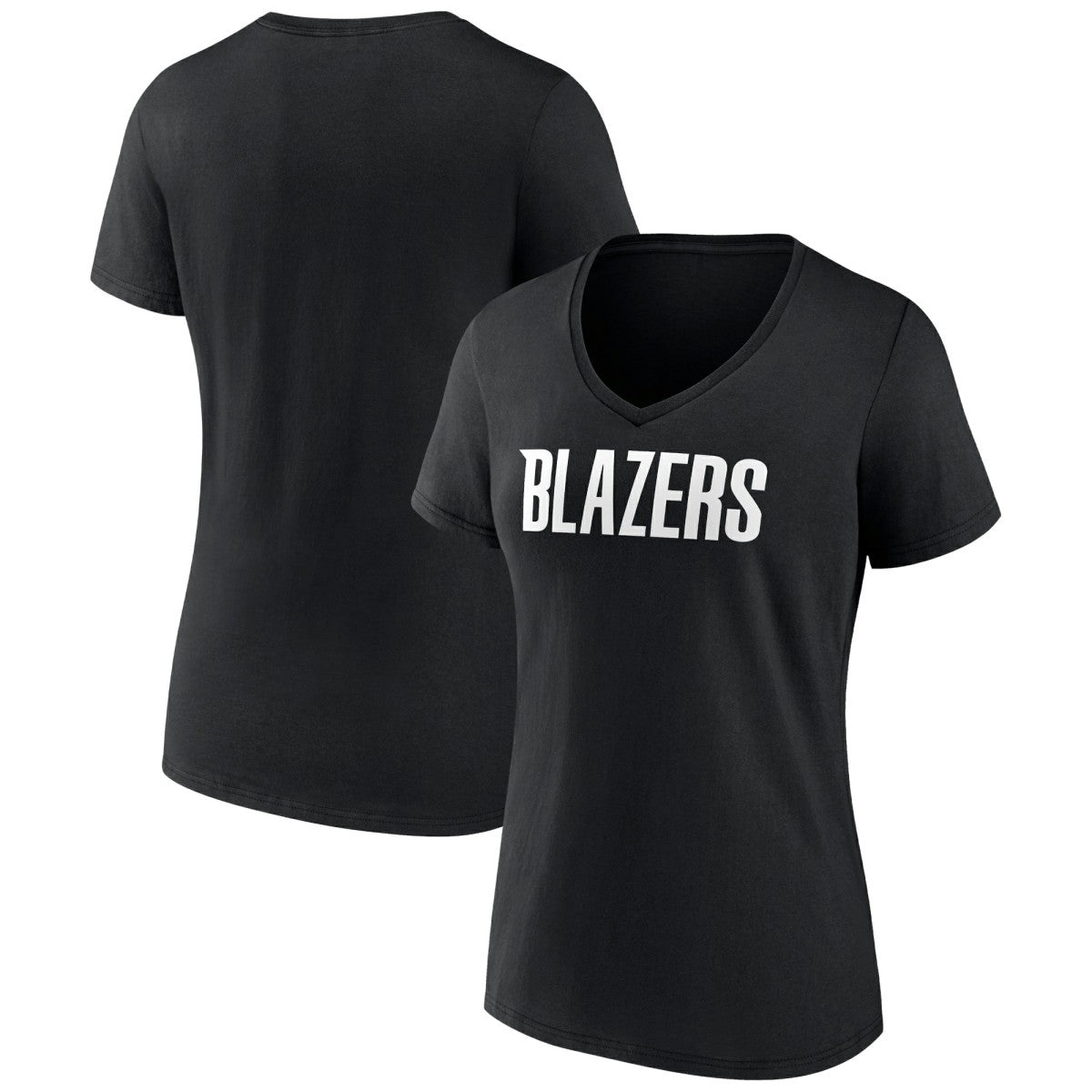 Portland Trail Blazers Women's Wordmark V-Neck T-Shirt Black - NBA