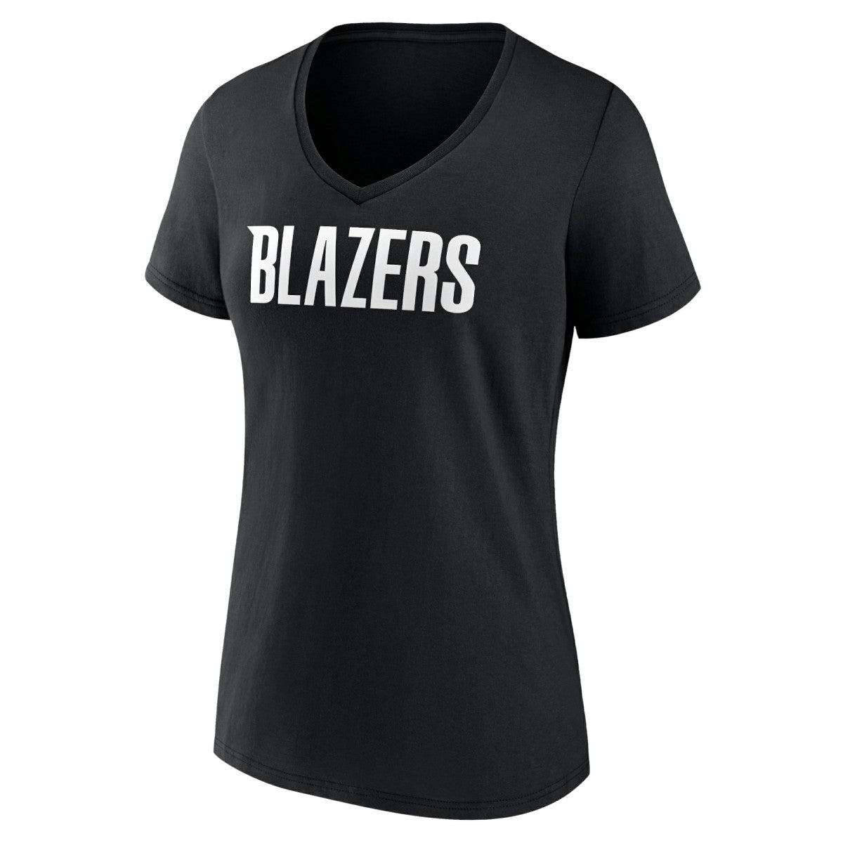 Portland Trail Blazers Women's Wordmark V-Neck T-Shirt Black - NBA