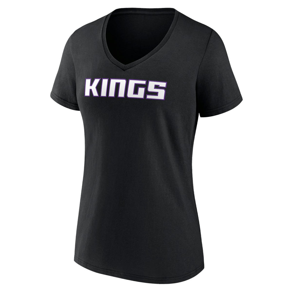 Sacramento Kings Women's Wordmark V-Neck T-Shirt Black - NBA