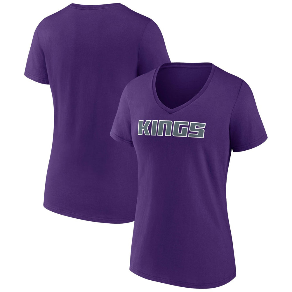 Sacramento Kings Women's Wordmark V-Neck T-Shirt Purple - NBA