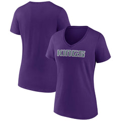 Sacramento Kings Women's Wordmark V-Neck T-Shirt Purple - NBA