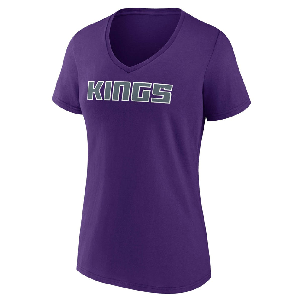 Sacramento Kings Women's Wordmark V-Neck T-Shirt Purple - NBA