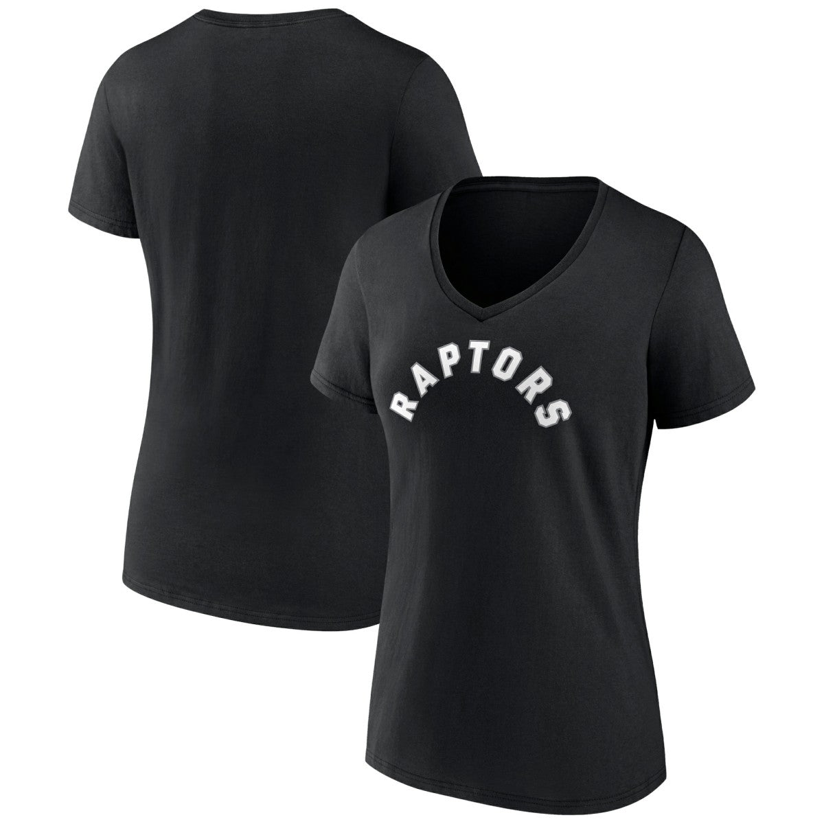 Toronto Raptors Women's Wordmark V-Neck T-Shirt Black - NBA