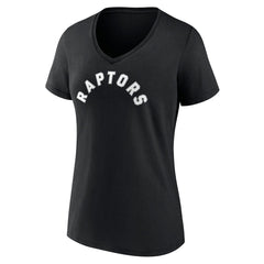 Toronto Raptors Women's Wordmark V-Neck T-Shirt Black - NBA