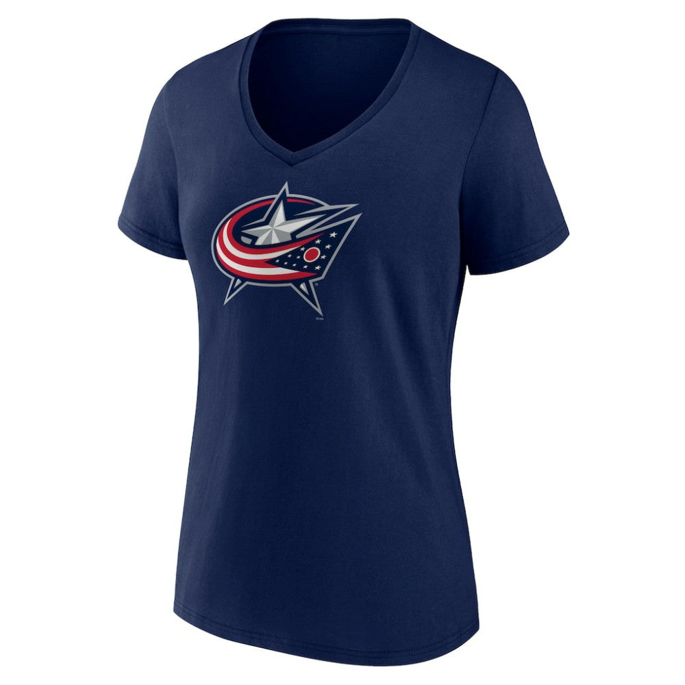 Columbus Blue Jackets Women's Team Logo V-Neck T-Shirt - Navy - NHL