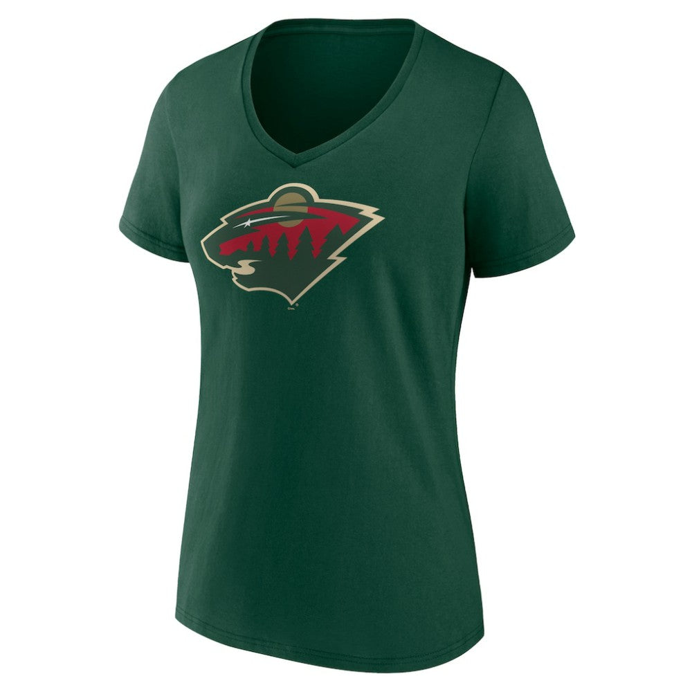 Minnesota Wild Women's Team Logo V-Neck T-Shirt - Green - NHL